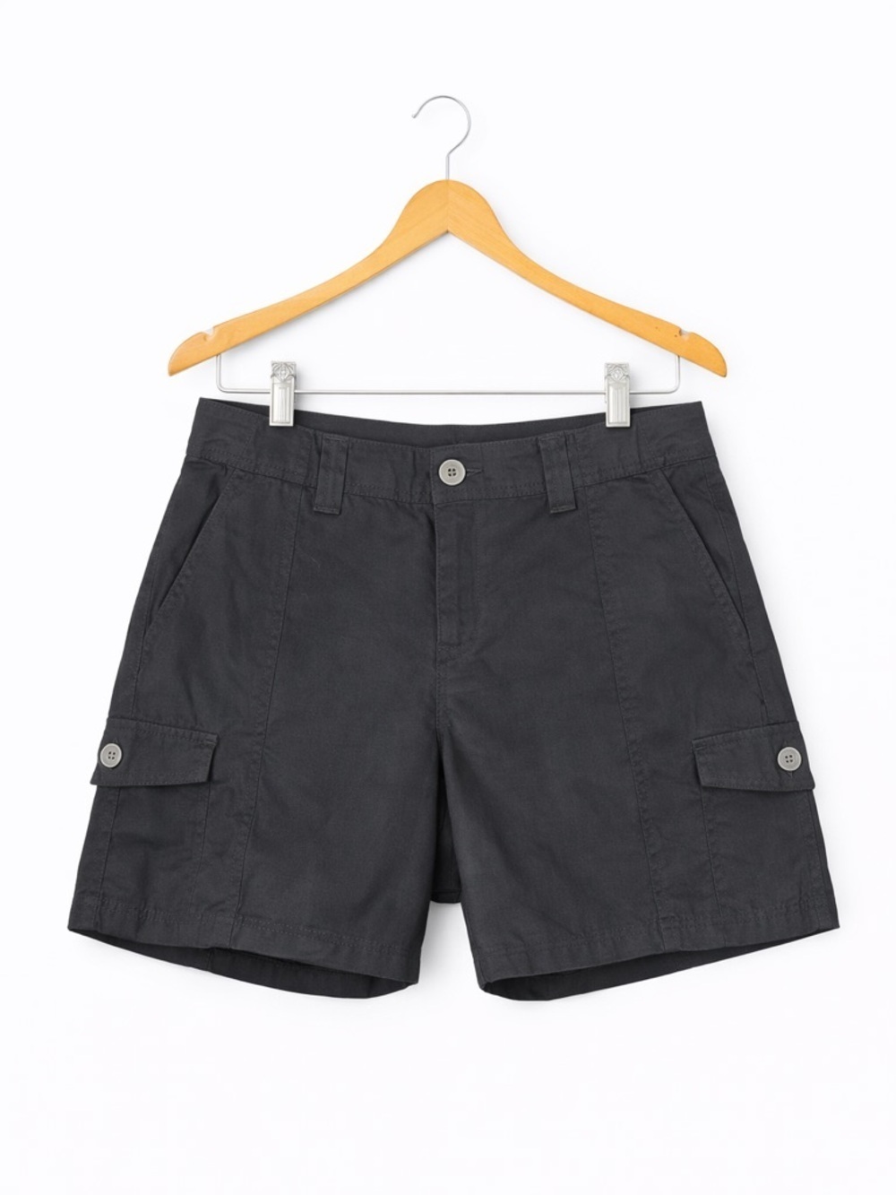 Style & Co Black Cargo Shorts Women’s 12 Petite Mid-Rise Stretch
